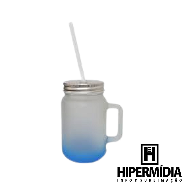 Caneca Mason Jateada/Azul - 430ml
