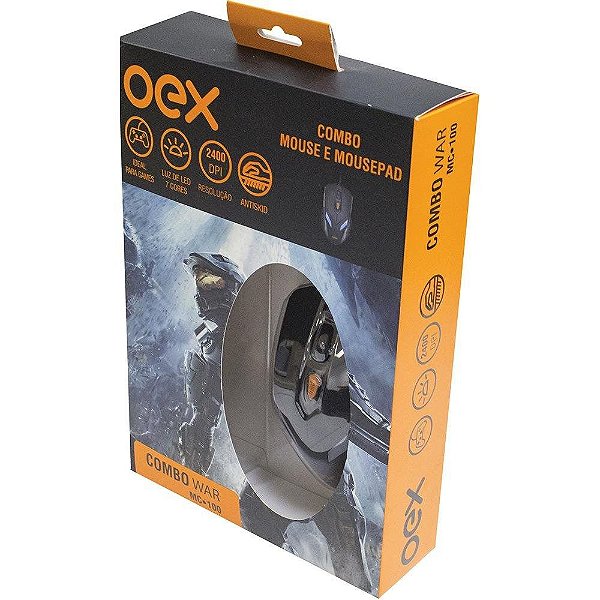 Mouse OEX Gamer  2400DPI e Mousepad