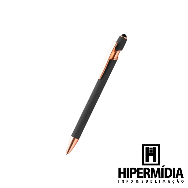 Caneta Metal Preta com Rose 5011