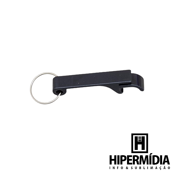Chaveiro Alumínio Preto 2x1 Laser LG5014