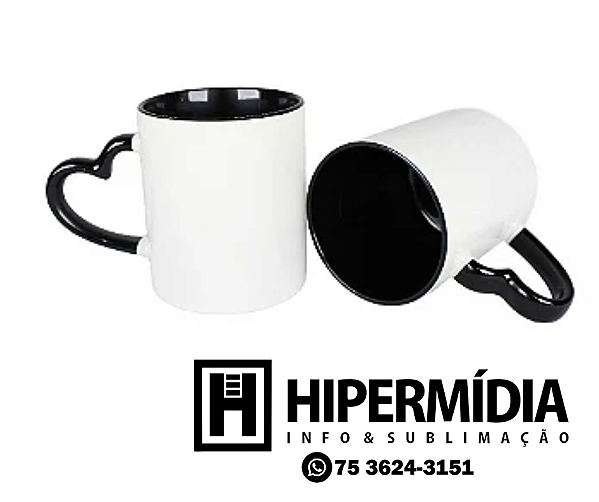 Caneca Alça Coração Preta
