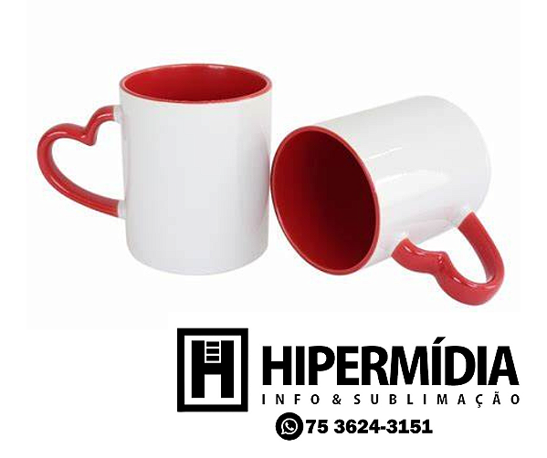 Caneca Alça Coração Vermelha
