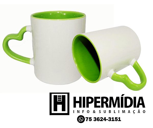 Caneca Alça Coração Verde Claro
