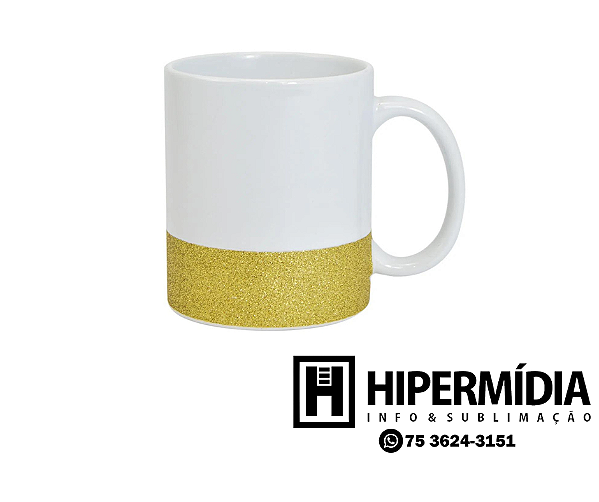 Caneca Glitter Base Dourada