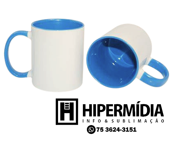 Caneca Alça/Interior Azul Claro