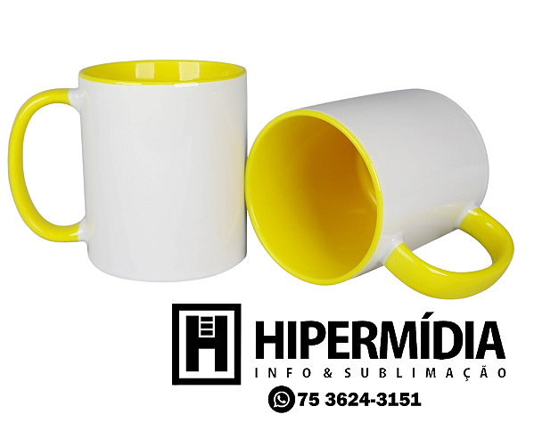 Caneca Alça/Interior Amarela
