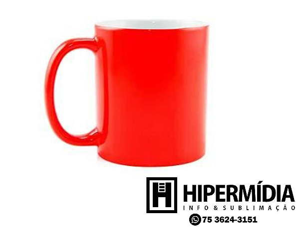 Caneca Neon Vermelha p/ Sublimação - 325ml