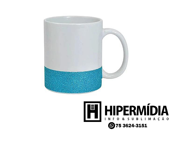 Caneca Glitter Base Azul