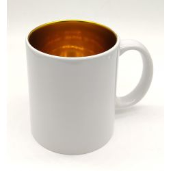 Caneca Branca Interior Cromado Rosé - 325ml