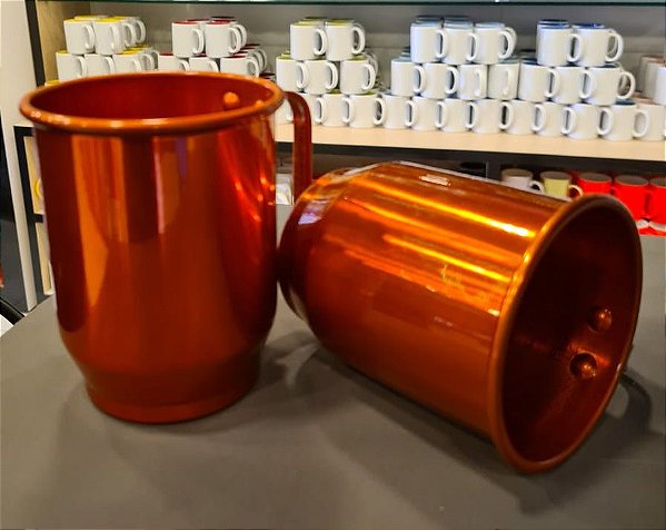 Caneca  Alumínio Cobre alaranjado - 500ml