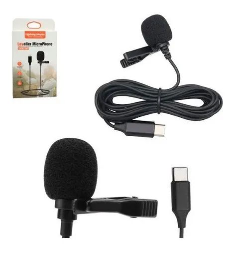 Microfone De Lapela Usb Entrada Tipo-c