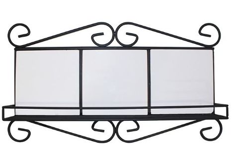 Moldura de Metal com Parteleira e 3 azulejos