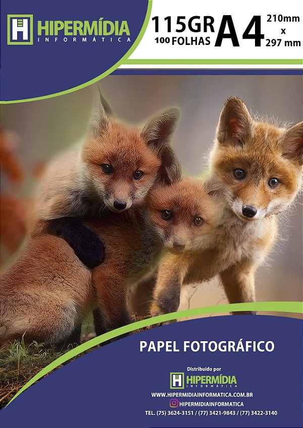 Papel Foto 115 Gramas A4 100 Folhas