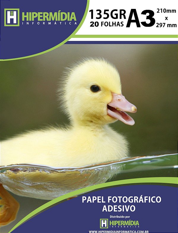 Papel Foto 135 Gramas Adesivo A3 20 Folhas