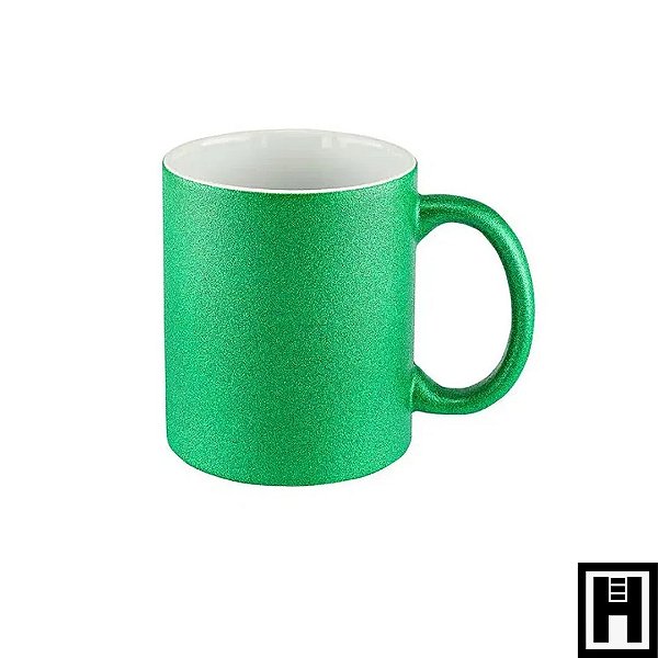 Caneca Glitter Verde p/ Sublimação