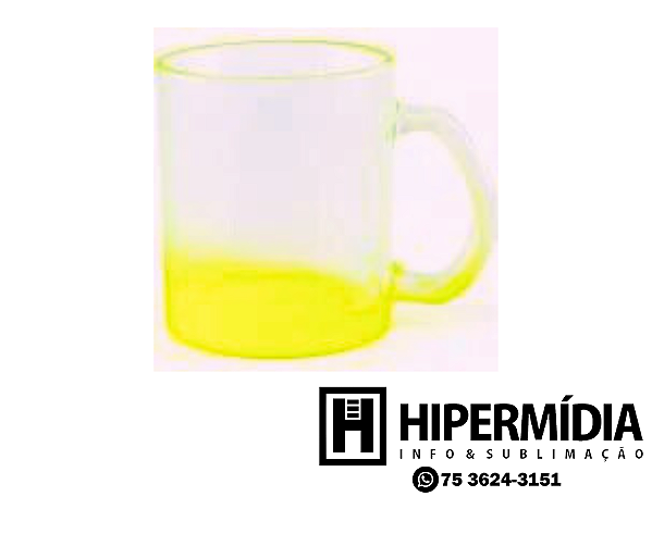 Caneca Chopp Vidro Cristal Amarelo - 325ml