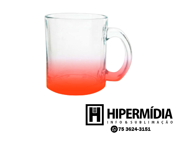 Caneca Chopp Vidro Cristal Vermelho - 325ml