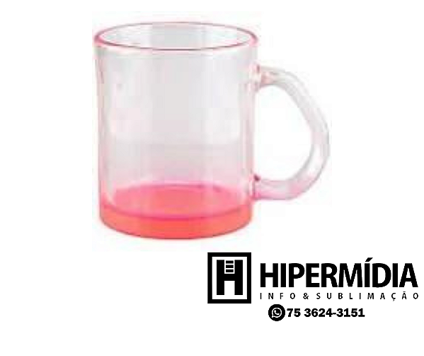 Caneca Chopp Vidro Cristal Rosa - 325ml