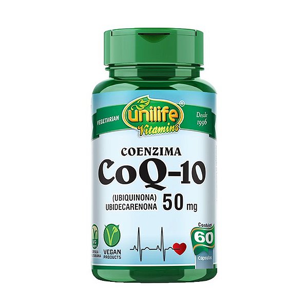 Coenzima CoQ-10 - 50 mg Unilife 60 Capsulas Veganas