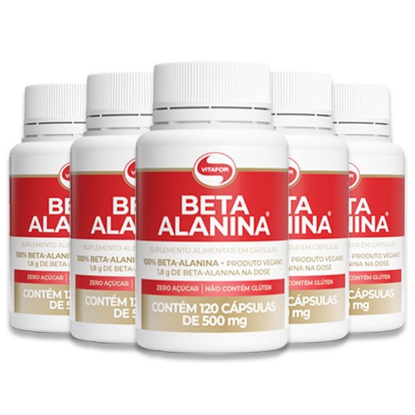 Kit 5 Beta Alanina Vitafor 120 Cápsulas