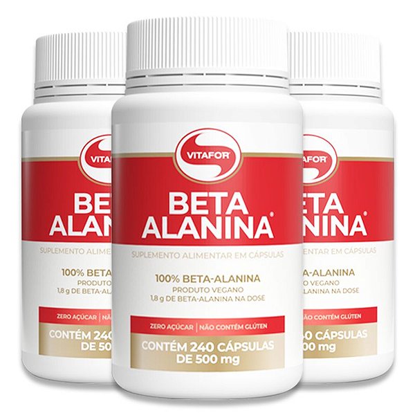 Kit 3 Beta Alanina Vitafor 240 Cápsulas