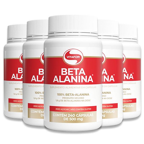 Kit 5 Beta Alanina Vitafor 240 Cápsulas