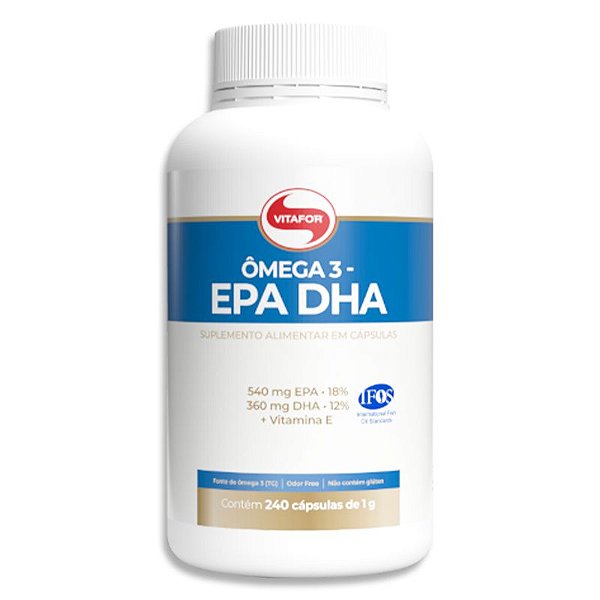 Ômega 3 Vitafor EPA DHA + Vitamina E 240 Cápsulas