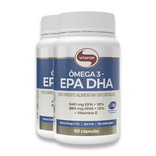 Kit 2 Ômega 3 EPA DHA Vitafor 60 Cápsulas
