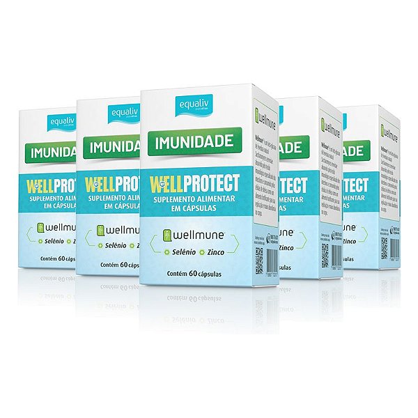 Kit 5 Imunidade Wellprotect com Wellmune Equaliv 60 cápsulas