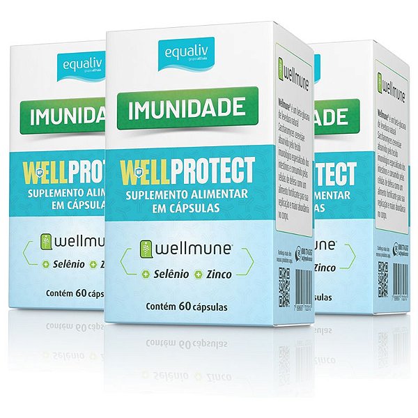 Kit 3 Imunidade Wellprotect com Wellmune Equaliv 60 cápsulas