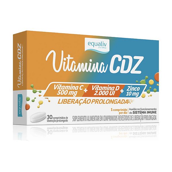 Vitamina CDZ Zinco + C + D Equaliv 30 cápsulas