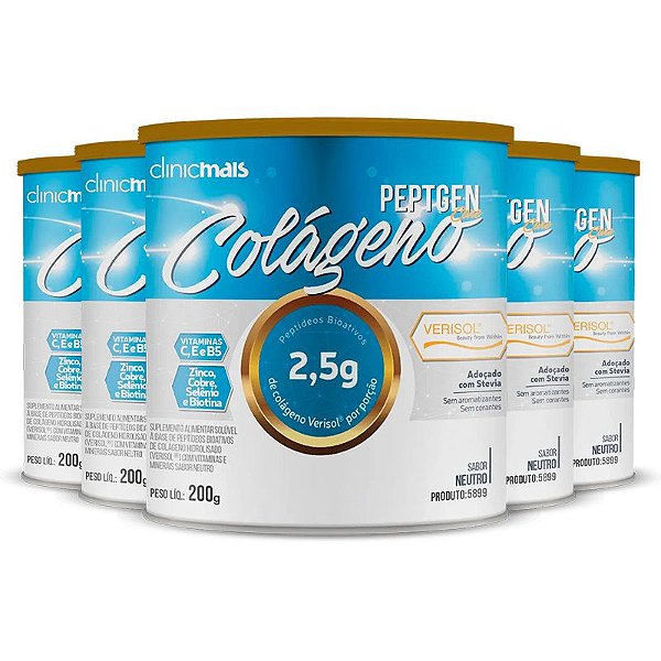 Kit 5 Colágeno Verisol Clinic Mais 200g Neutro