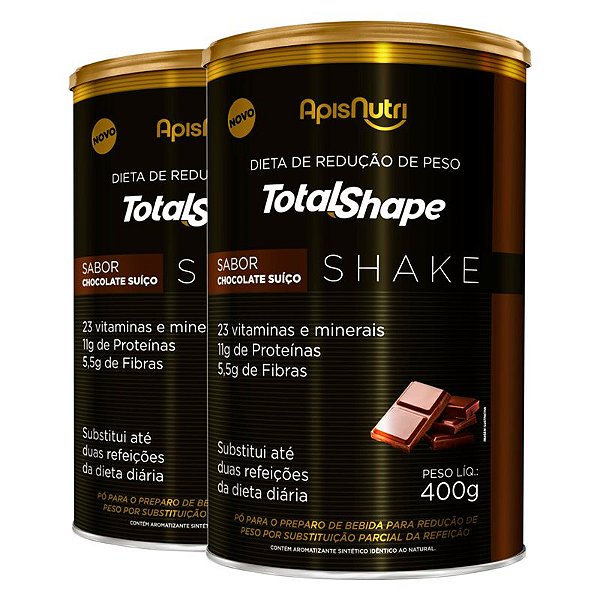 Kit 2 Total Shape Apisnutri 400g Chocolate