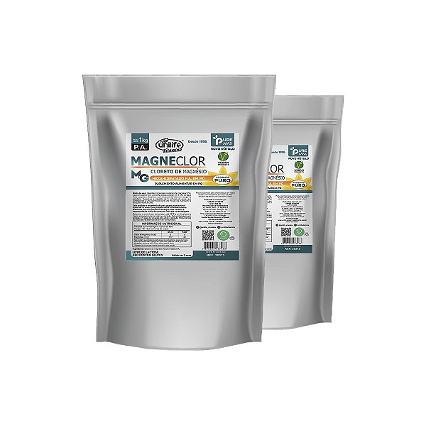Kit 2 Magneclor Cloreto de Magnésio P.A Unilife 1kg