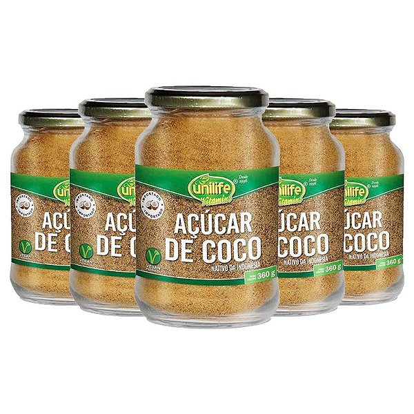 Kit 5 Açúcar de coco Unilife 360g