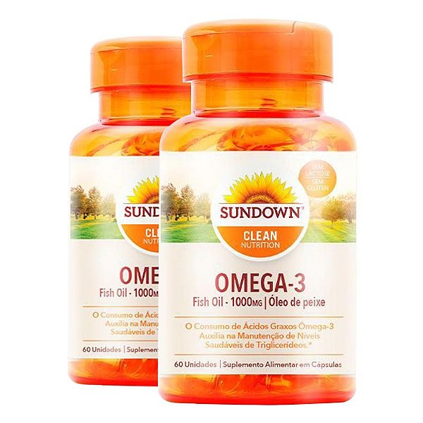 Kit 2 Fish Oil Óleo de Peixe 1000mg Sundown 60 cápsulas