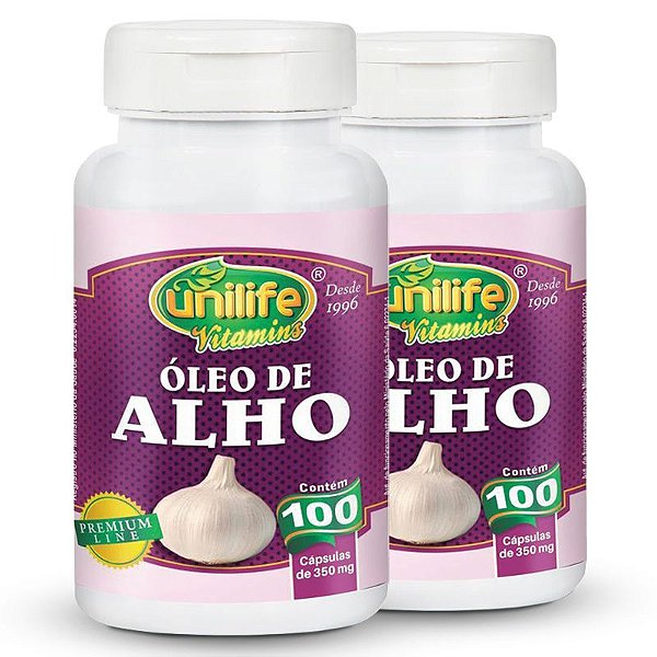 Kit 2 Óleo de Alho 350mg Unilife 100 cápsulas