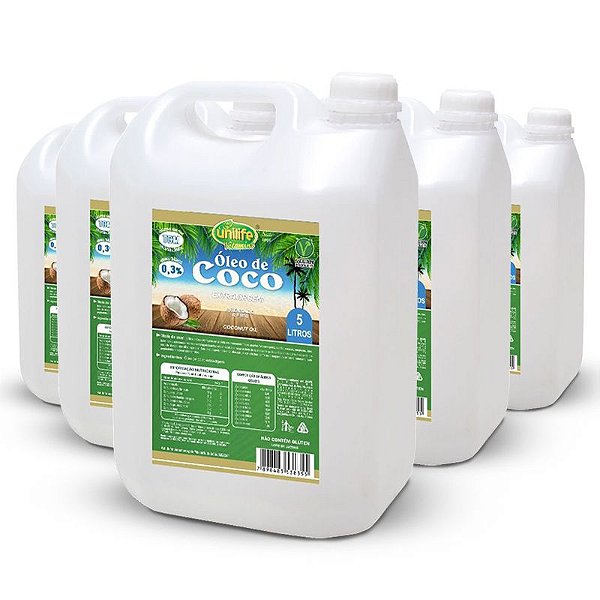 Kit 5 Óleo de Coco Extra Virgem Unilife 5 litros