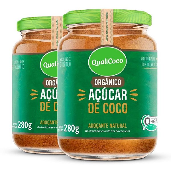 Kit 2 Acúcar de coco Qualicoco 80g orgânico