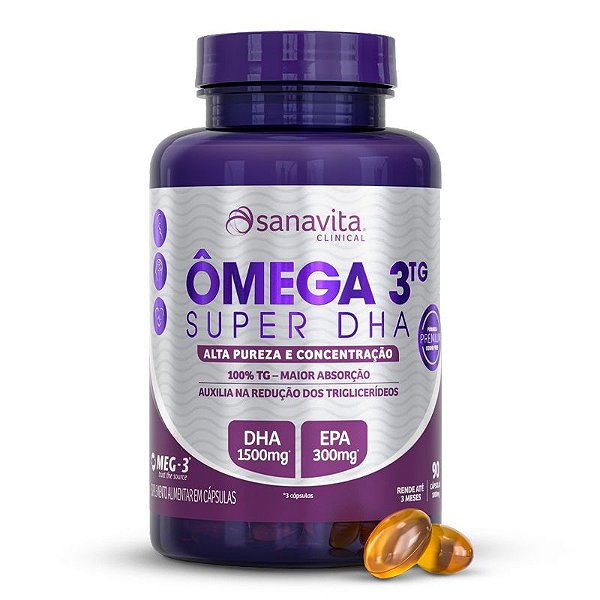 Ômega 3TG Super DHA Sanavita 90 cápsulas