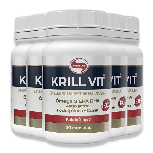 Kit 5 Krill Vit Vitafor Óleo de Krill 30 Cápsulas