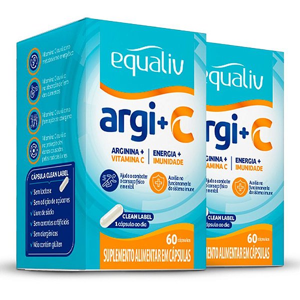 Kit 2 Argi + C Equaliv 60 cápsulas