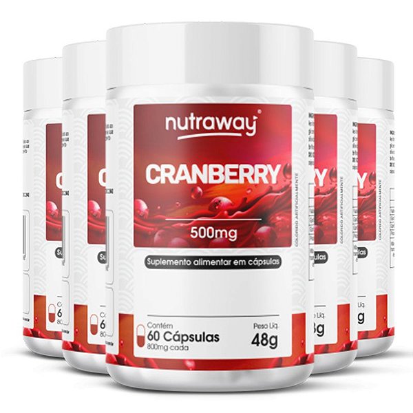 Kit 5 Cranberry Nutraway 500mg 60 cápsulas