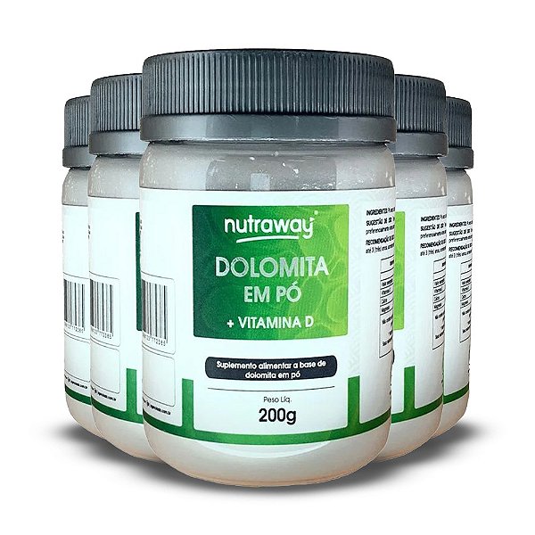 Kit 5 Dolomita Nutraway 200mg em pó