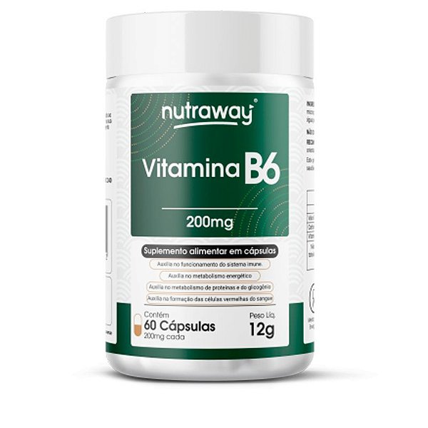 Vitamina B6 - 200mg Nutraway 60 cápsulas