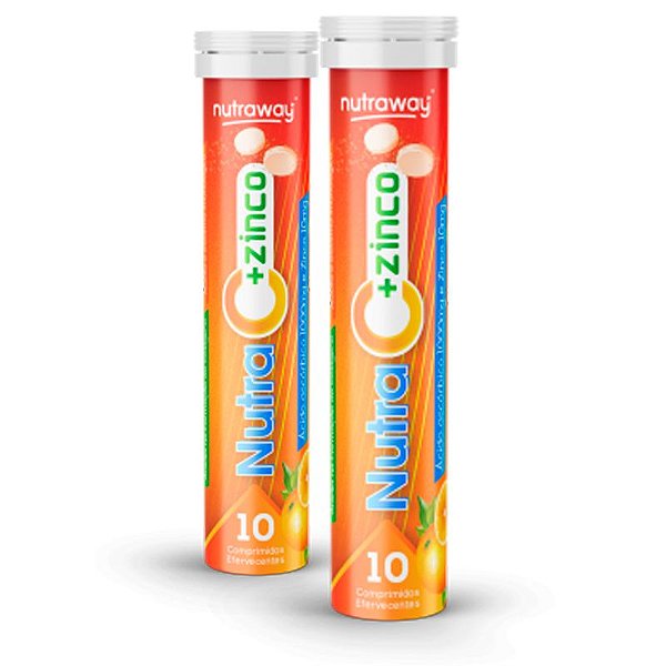 Kit 2 Vitamina C + Zinco Efervescente Nutraway 10 comprimidos