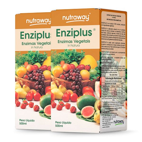 Kit 2 Enzimas Vegetais Enziplus Nutraway 500ml