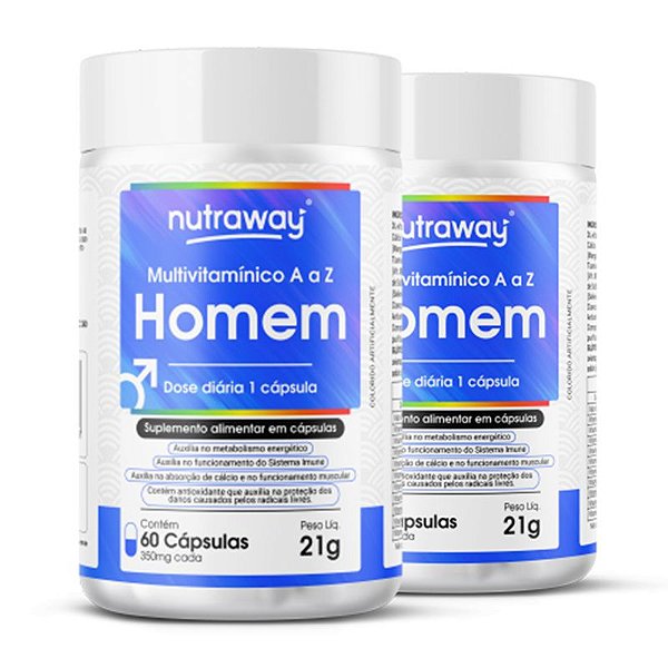 Kit 2 Multivitamínico Homem Nutraway 350mg 60 cápsulas