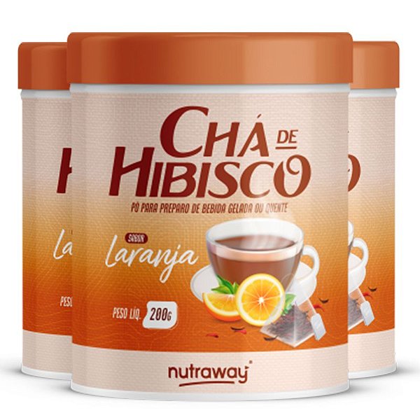 Kit 3 Chá De Hibisco Laranja Nutraway 200g