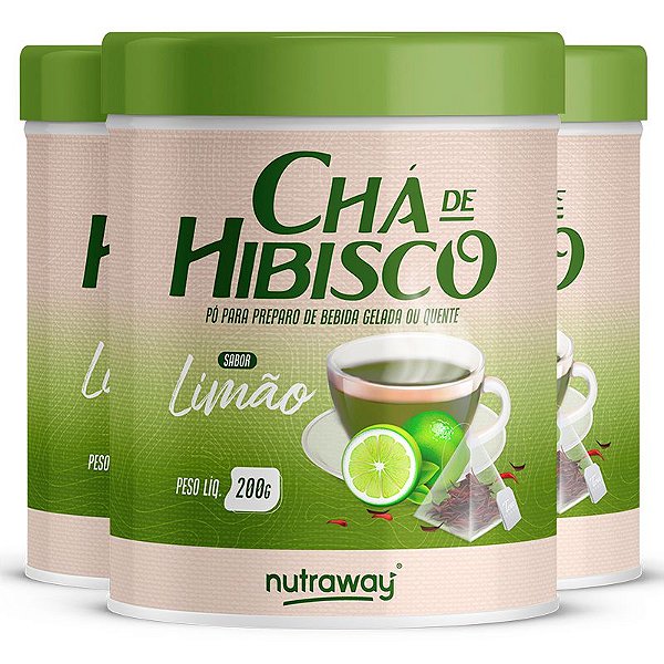 Kit 3 Chá De Hibisco Limão Nutraway 200g